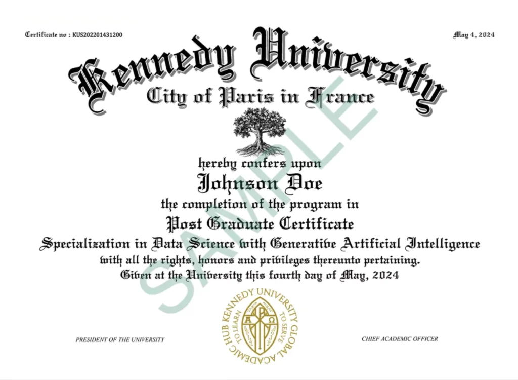 Kennedy university certificates